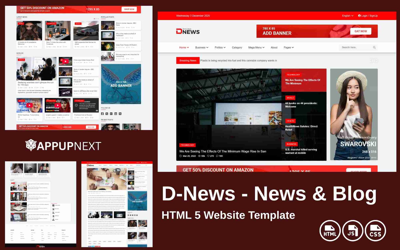D-News  - News & Blog - HTML 5 Website Template - v2