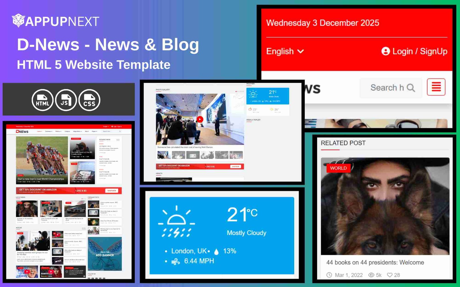 D-News  - News & Blog - HTML 5 Website Template - v3