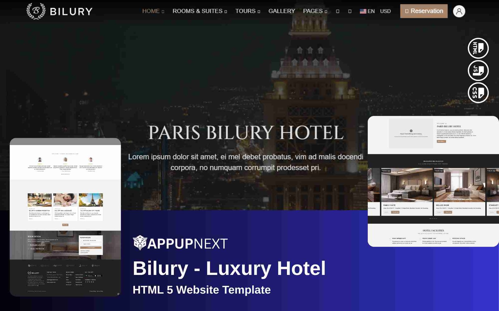 Bilury - Luxury Hotel - HTML 5 Website Template - v3