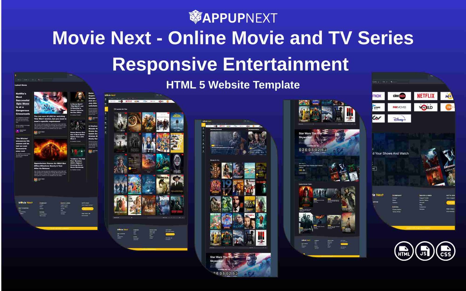 Movie Next - Online Movie and TV Series Responsive Entertainment - HTML 5 Website Template