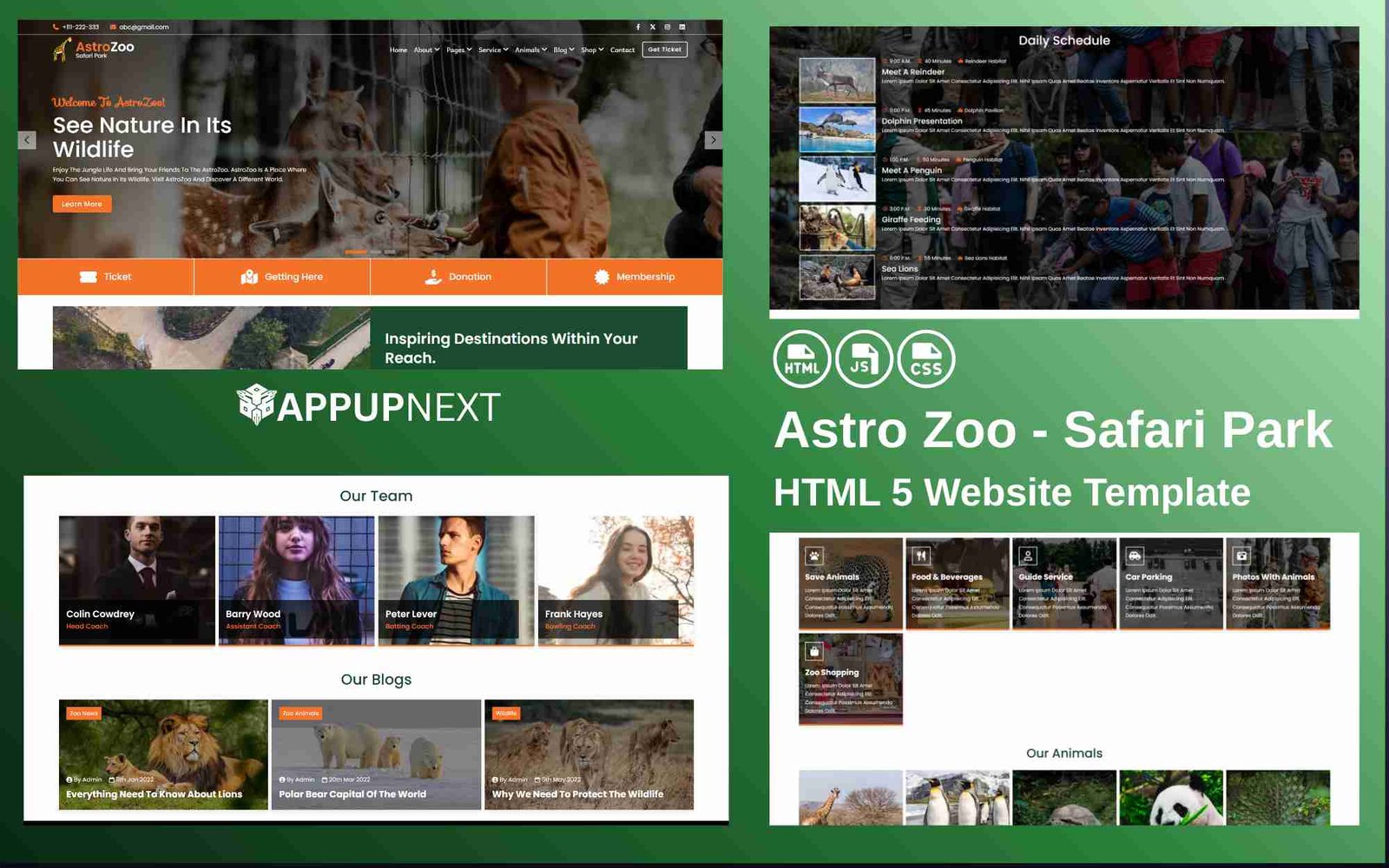 Astro Zoo - Safari Park - HTML 5 Website Template
