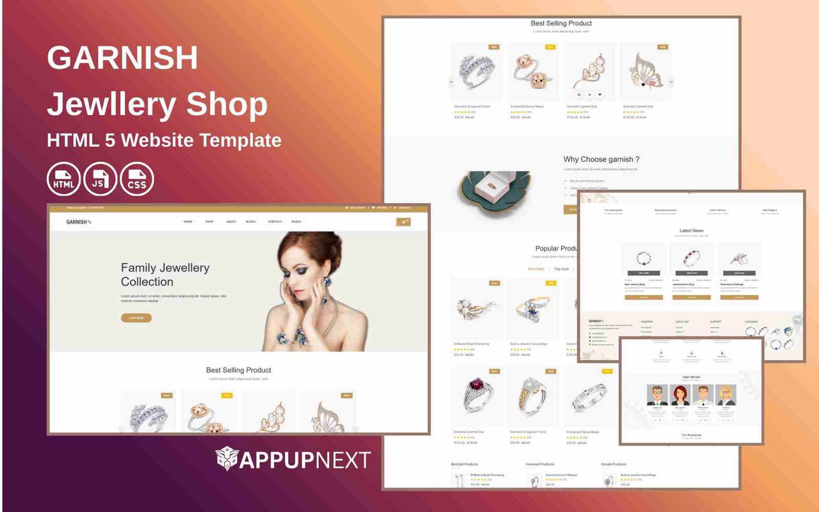 GARNISH- Jewllery Shop - HTML 5 Website Template - v5
