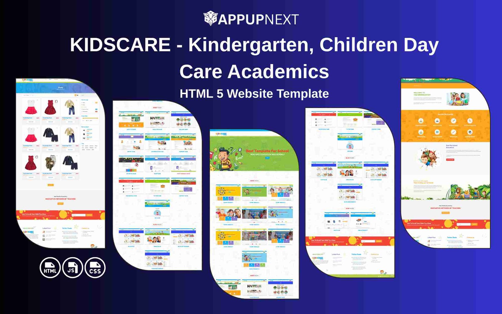 KIDSCARE - Kindergarten, Children Day Care Academics  - HTML 5 Website Template - v1