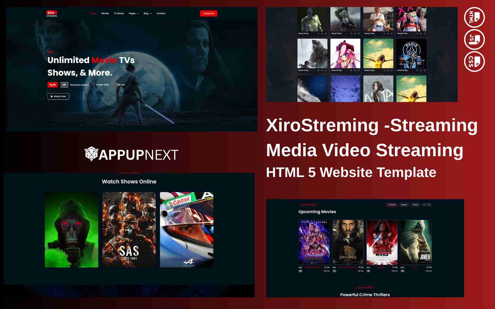 XiroStreming -Streaming Media Video Streaming - HTML 5 Website Template