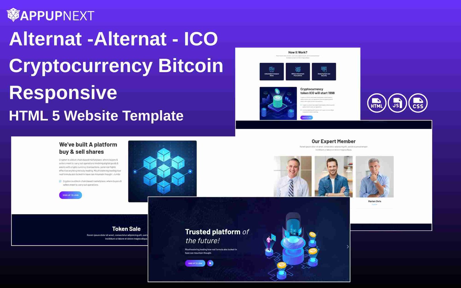 Alternat -Alternat - ICO Cryptocurrency Bitcoin Responsive  - HTML 5 Website Template - v2