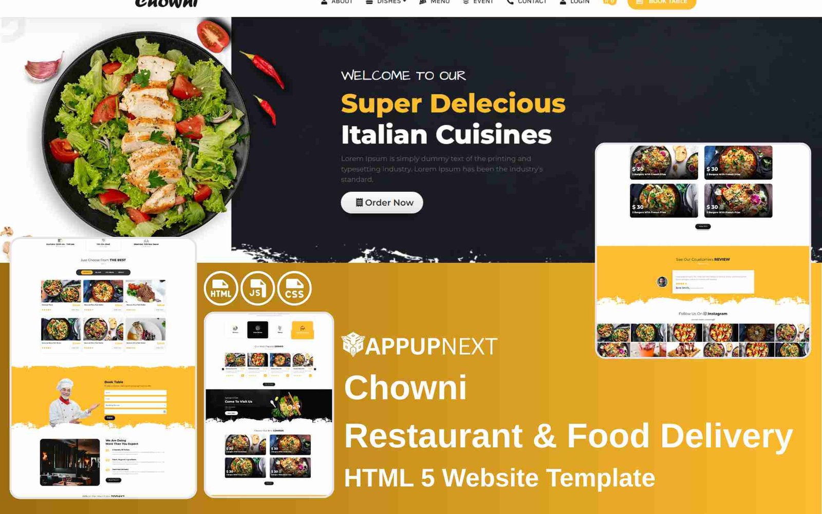 >Chowni - Restaurant & Food Delivery - HTML 5 Website Template