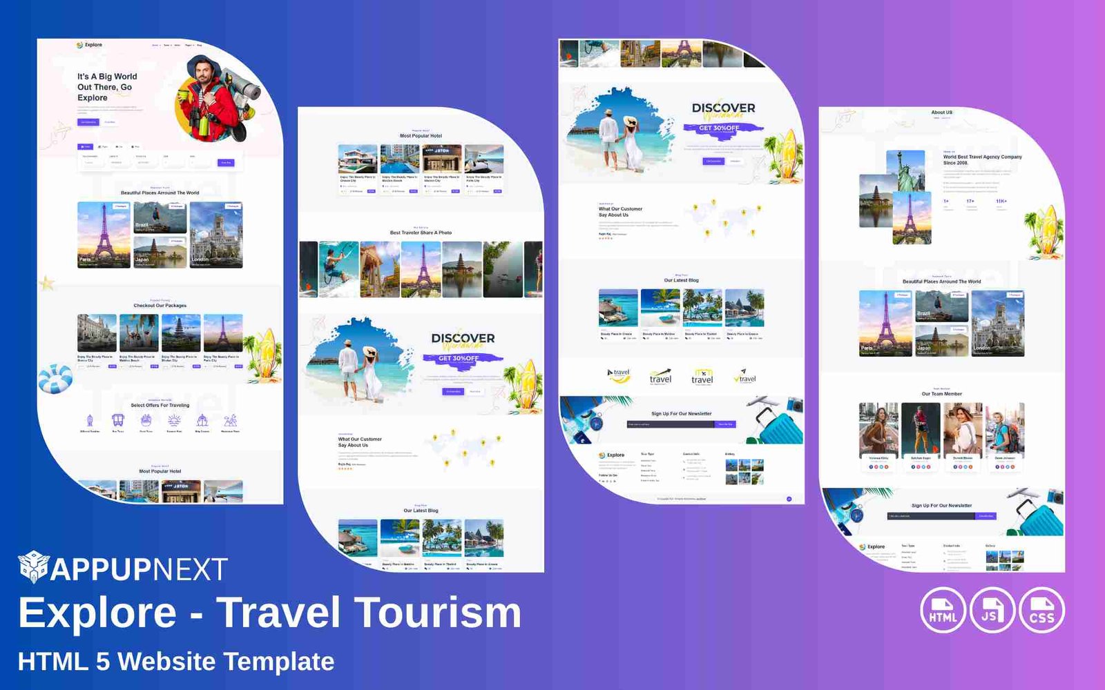 Explore  - Travel Tourism - HTML 5 Website Template -v1