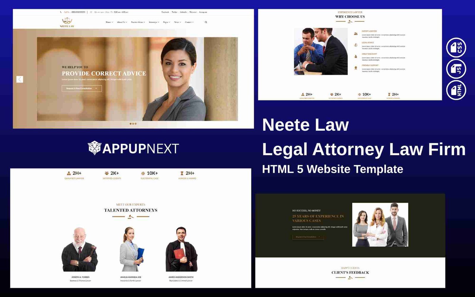 Neete Law -Legal Attorney Law Firm - HTML 5 Website Template - v1