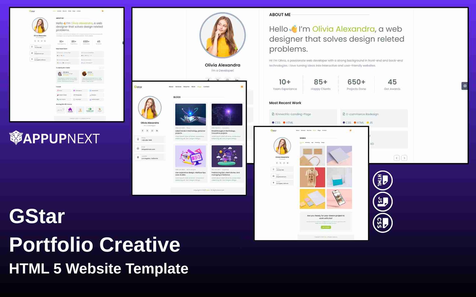 GStar -Portfolio Creative - HTML 5 Website Template