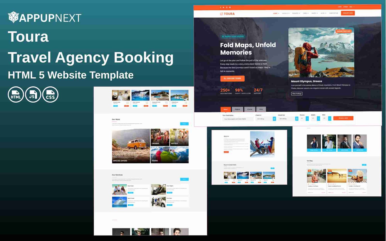 Toura -  Travel Agency Booking   - HTML 5 Website Template - v1