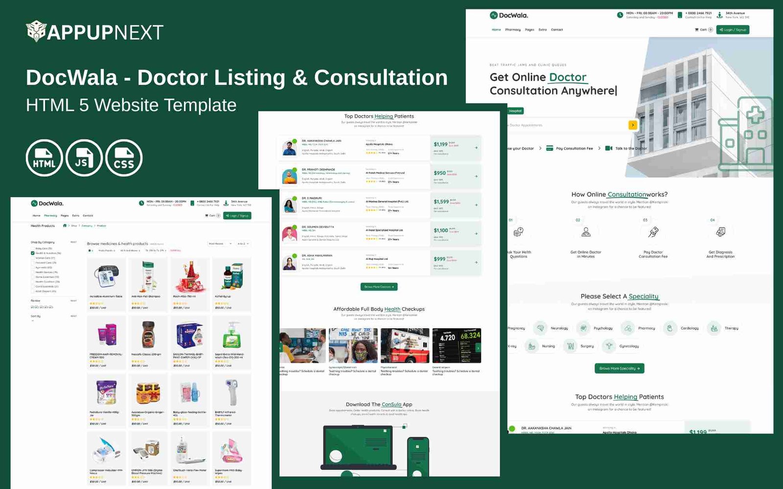 DocWala - Doctor Listing & Consultation - HTML 5 Website Template - v1