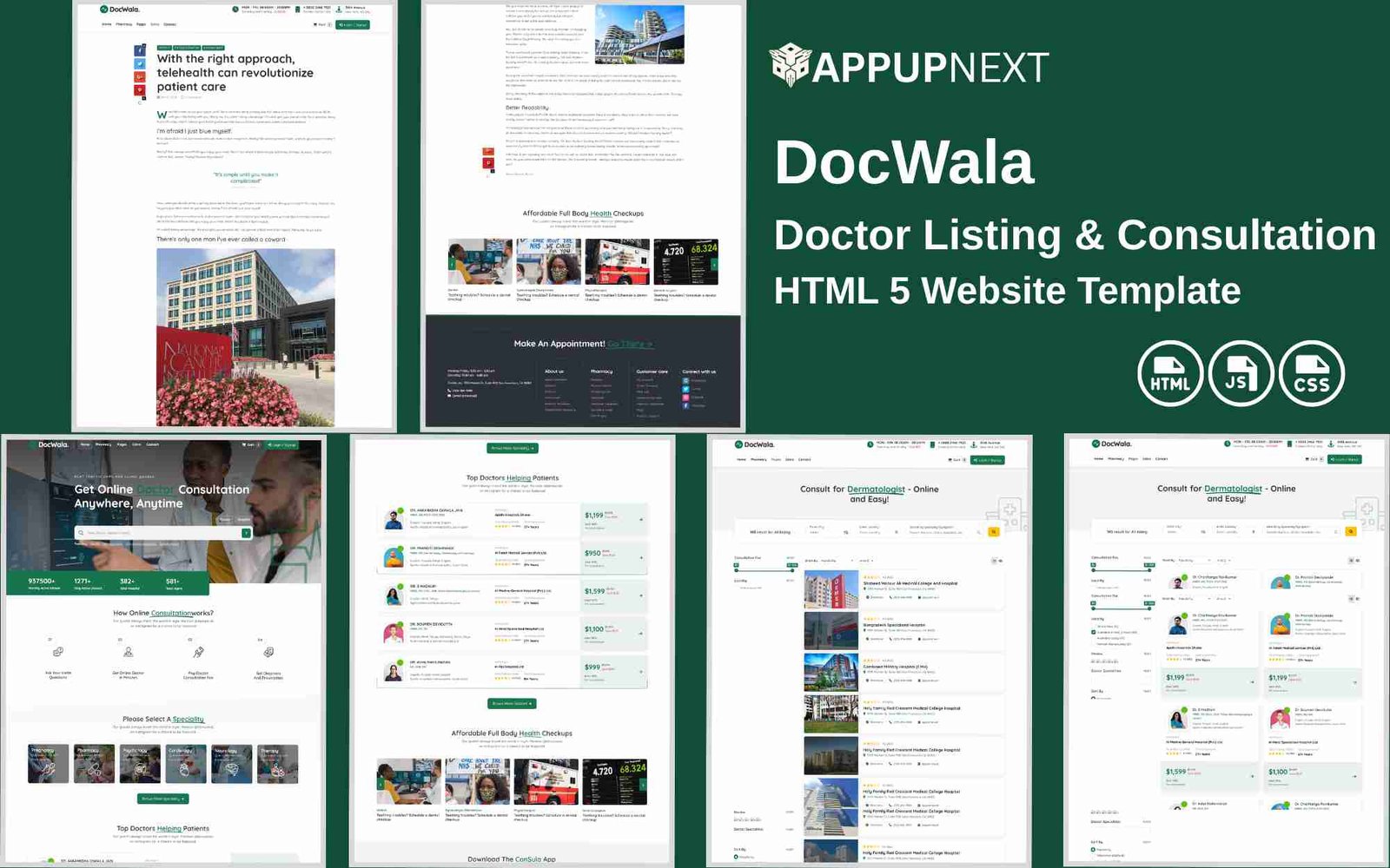 DocWala - Doctor Listing & Consultation - HTML 5 Website Template - v4