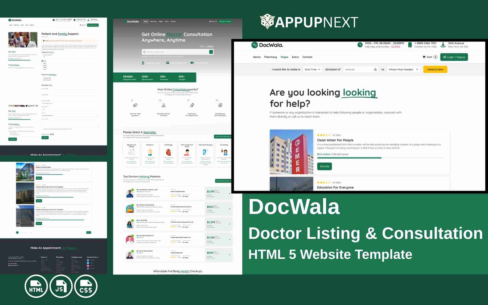 DocWala - Doctor Listing & Consultation - HTML 5 Website Template - v5