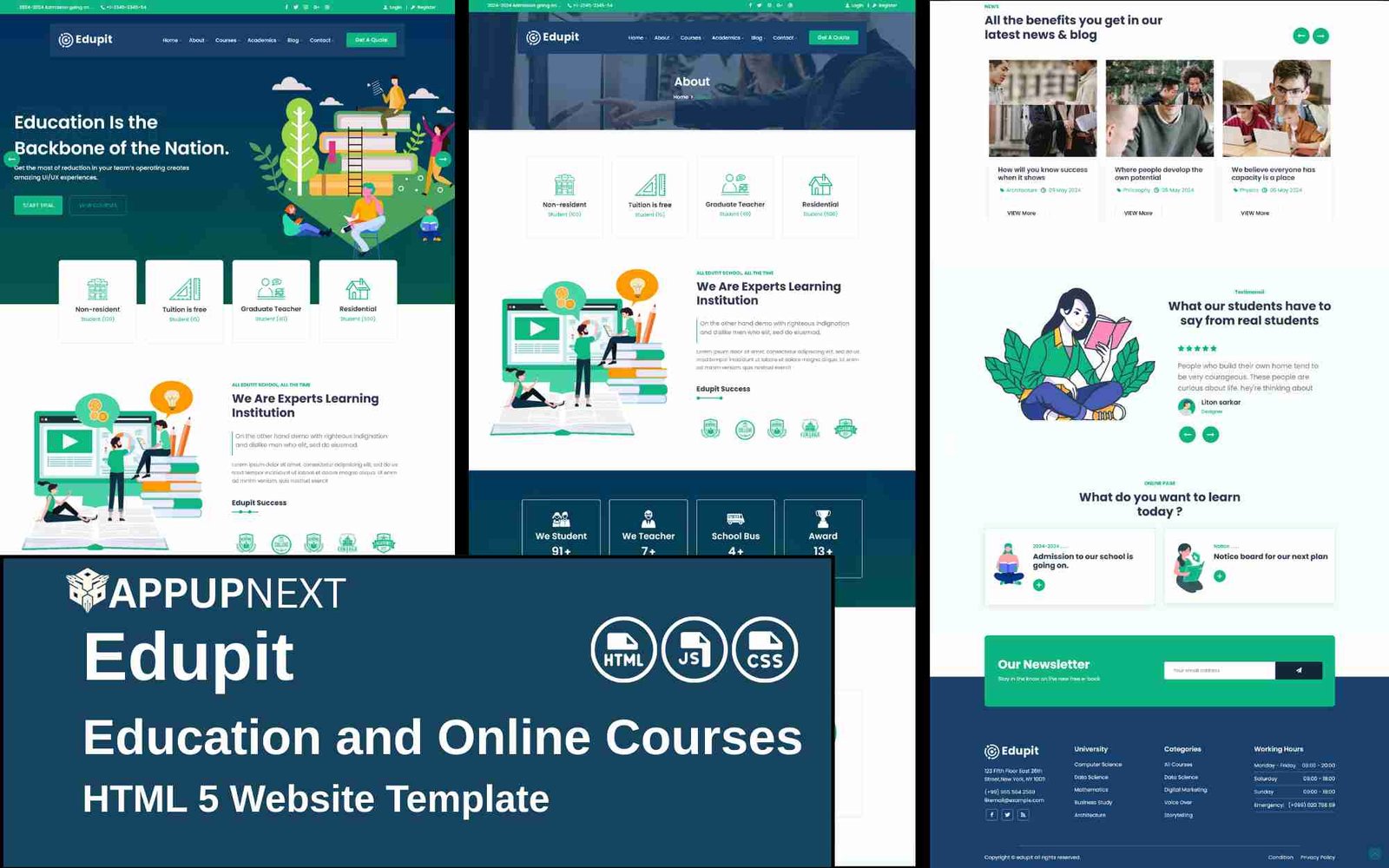 Edupit - Education and Online Courses  - HTML 5 Website Template - v1