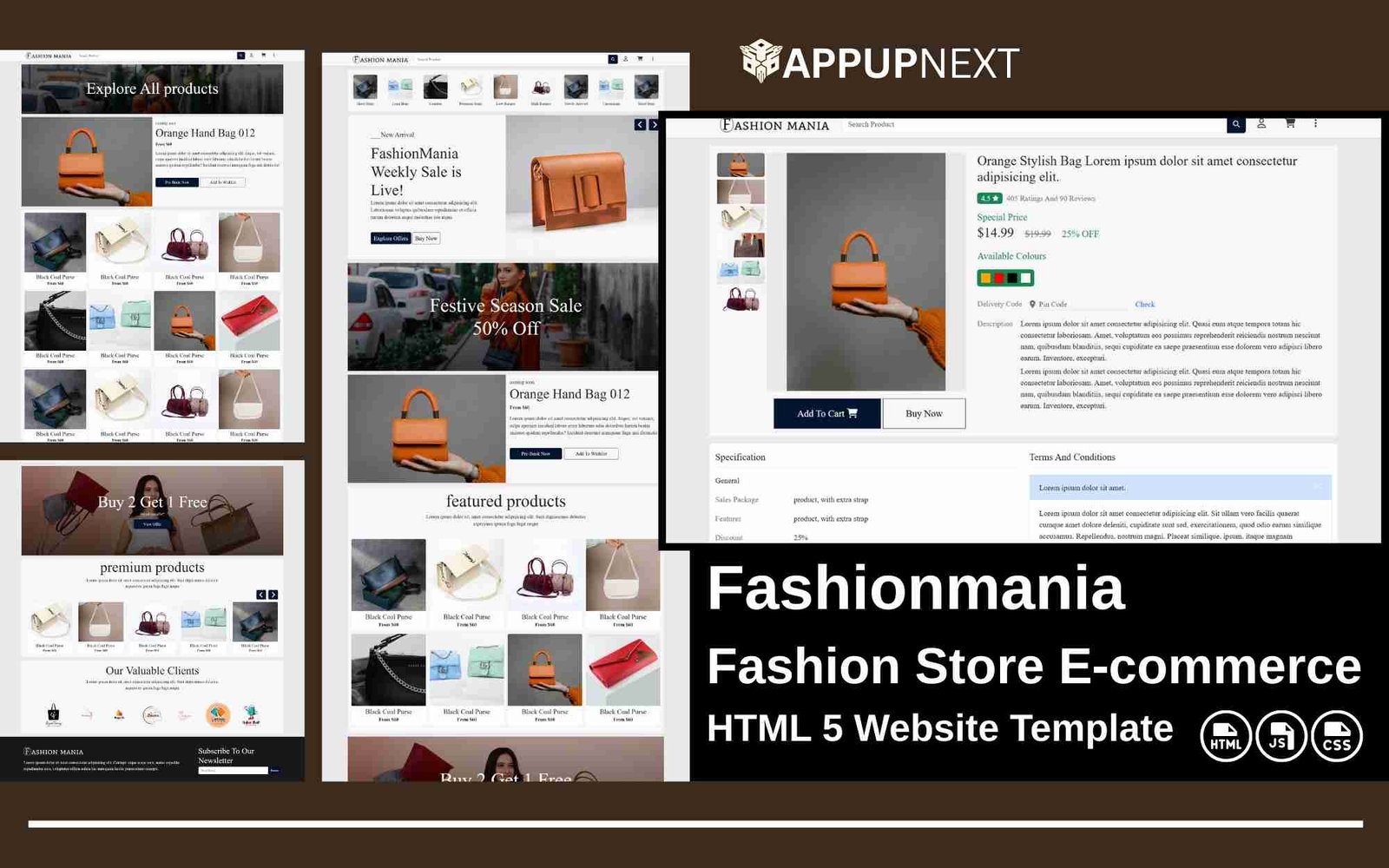 Fashionmania - Fashion Store E‑commerce - HTML 5 Website Template