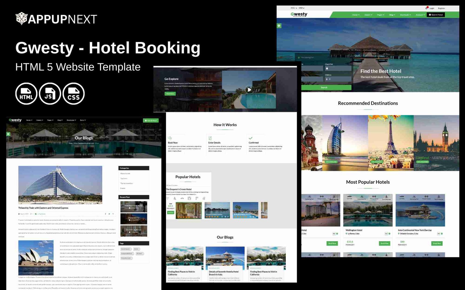 Gwesty -Hotel Booking - HTML 5 Website Template - v2