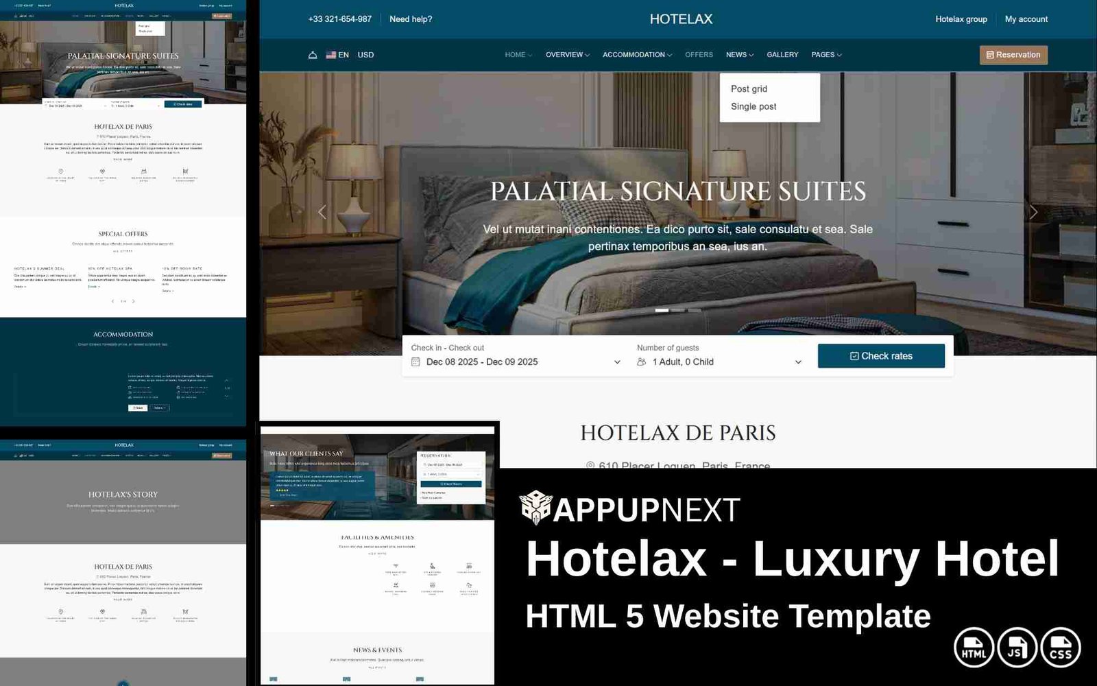 Hotelax - Luxury Hotel - HTML 5 Website Template - v1