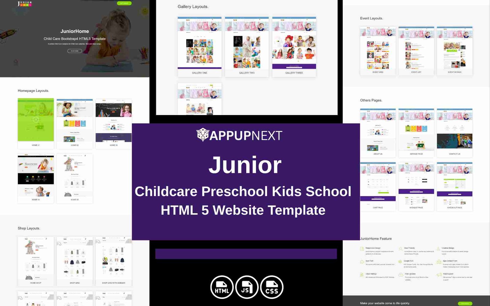 Junior -  Childcare Preschool Kids School - HTML 5 Website Template - v1