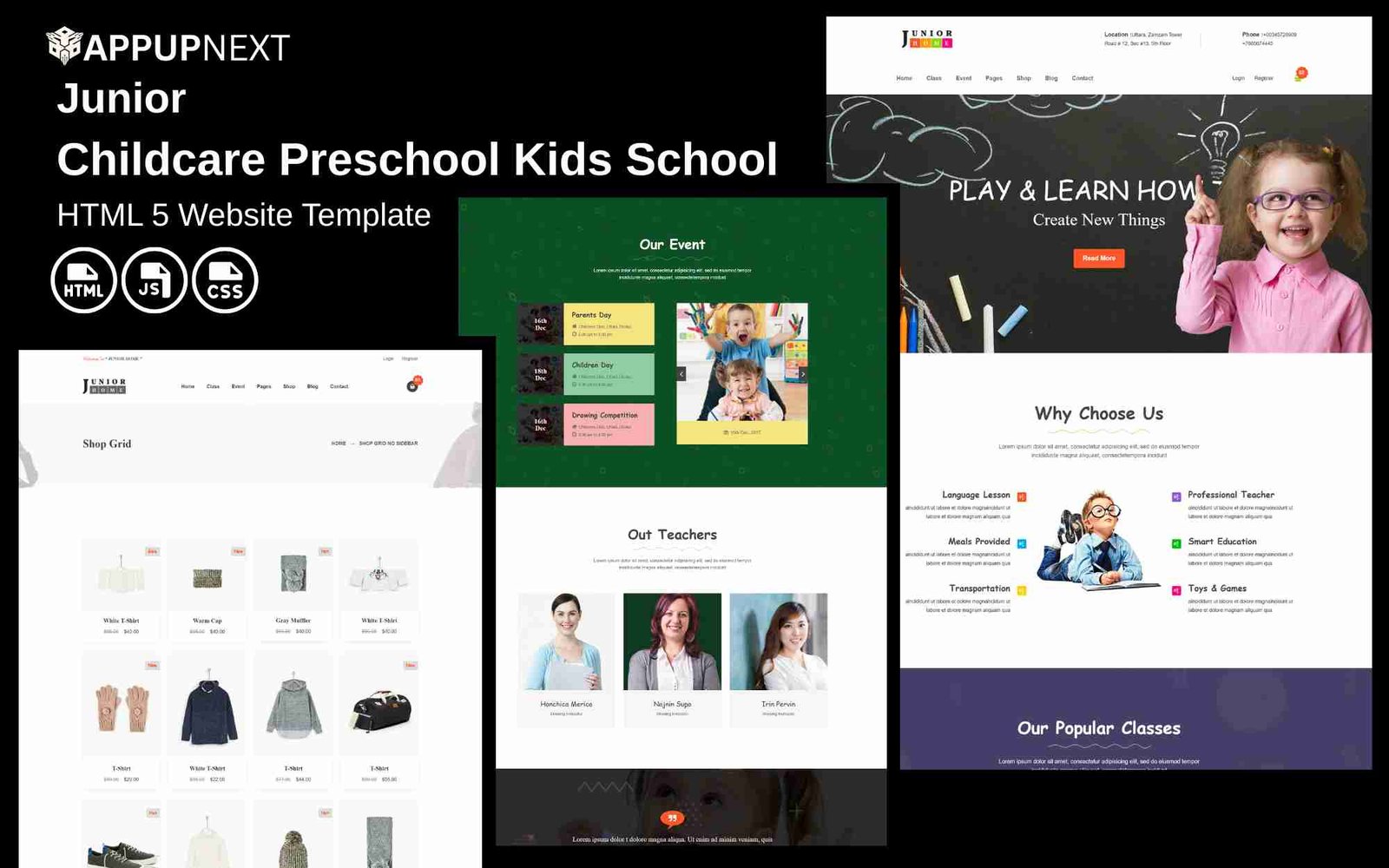 Junior -  Childcare Preschool Kids School - HTML 5 Website Template - v4