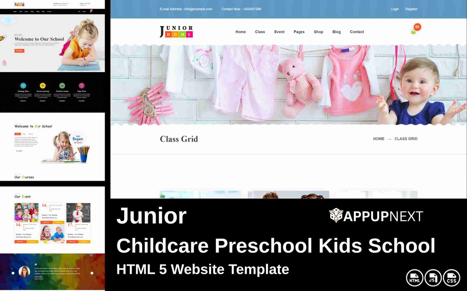 Junior -  Childcare Preschool Kids School - HTML 5 Website Template - v5