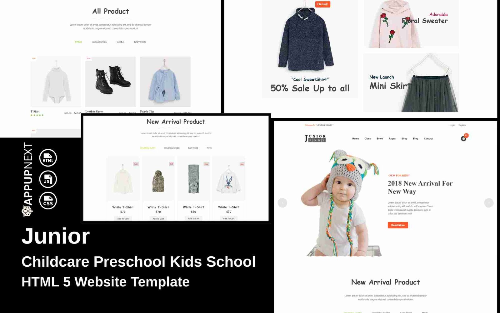 Junior -  Childcare Preschool Kids School - HTML 5 Website Template - v6