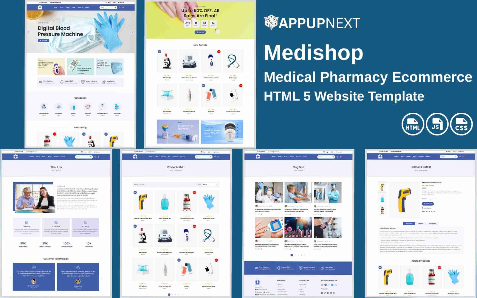 Medishop - Medical Pharmacy Ecommerce  - HTML 5 Website Template - v1