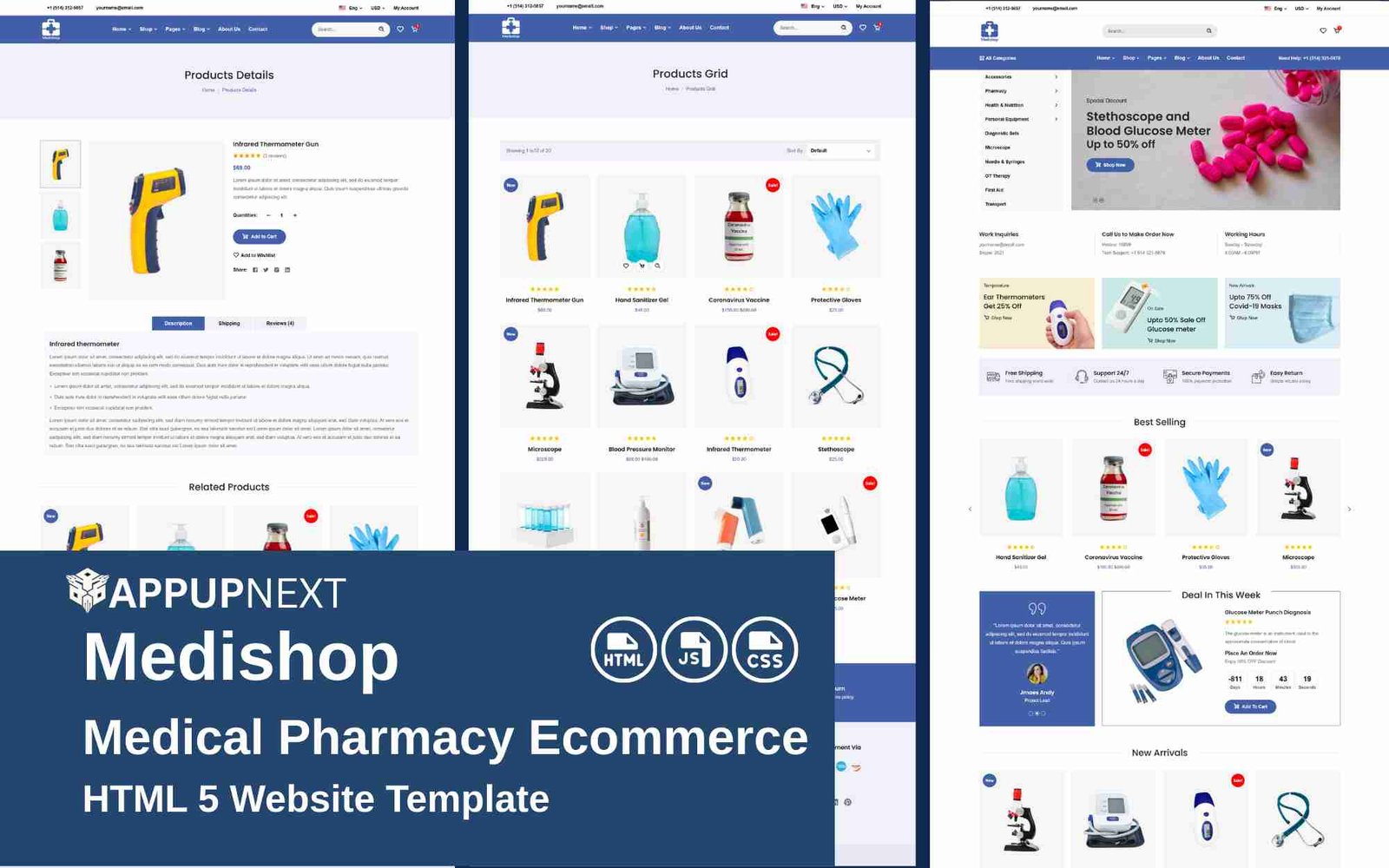 Medishop - Medical Pharmacy Ecommerce  - HTML 5 Website Template - v3