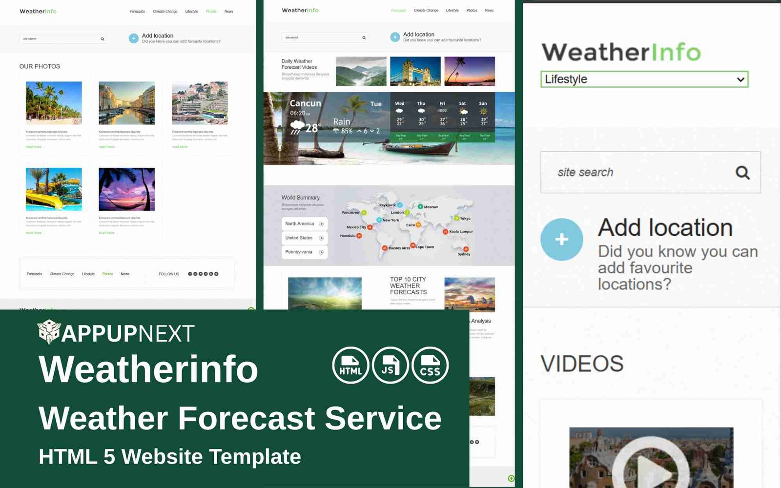 Weatherinfo - Weather Forecast Service - HTML 5 Website Template